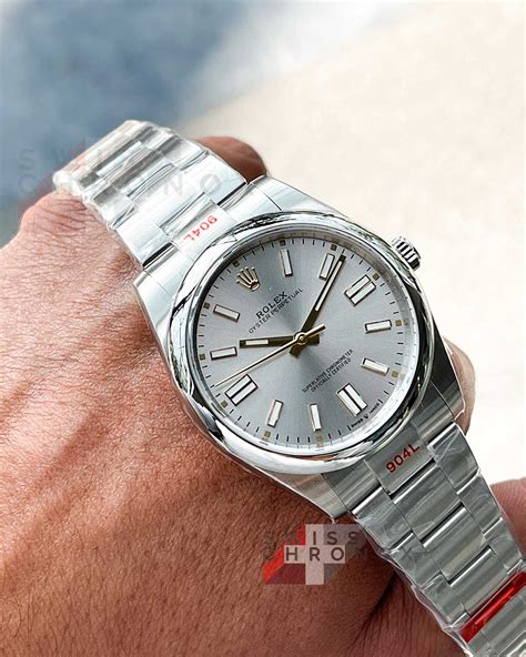 rolex oyster perpetual silver dial